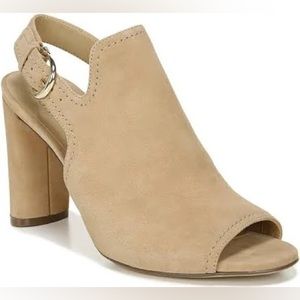 Naturalizer tan open toe bootie heels